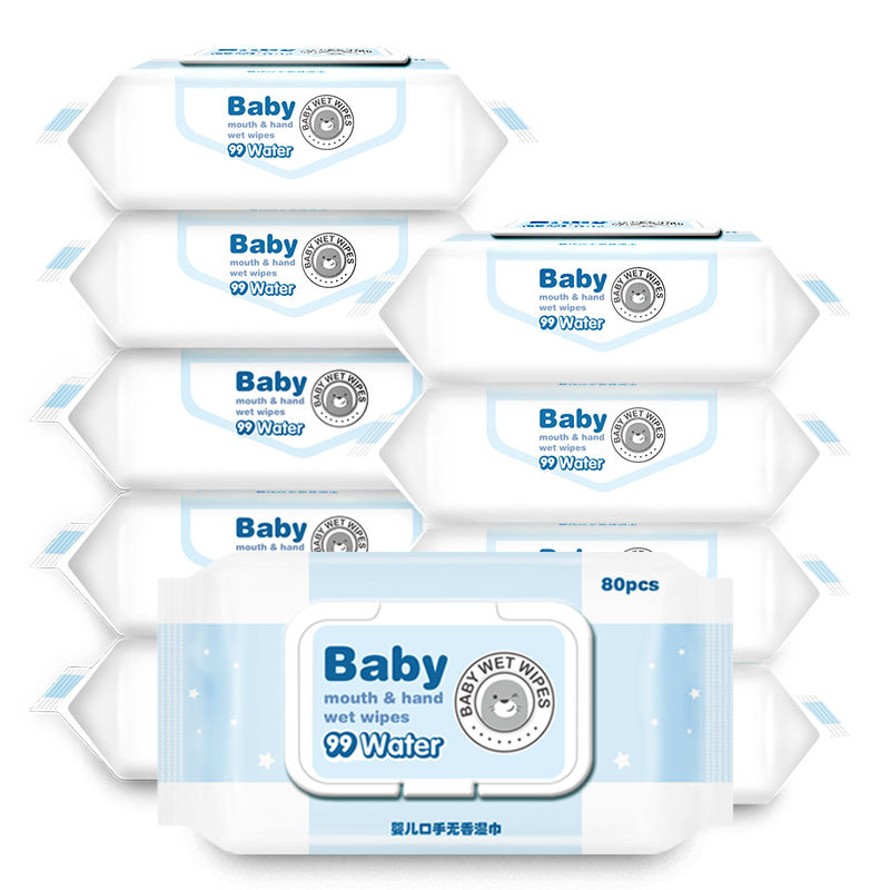 OEM ODM Biodégradable Paper Emballage Antibactérien Sensible 100% Bamboo Baby Wipes Wipes Nettoyage Eco Hand Wet Baby Wipes